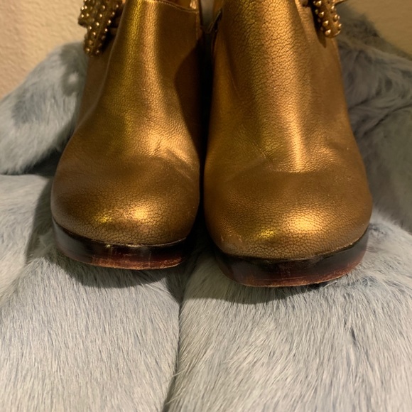 GOLD STUDDED BOW TIE ANKLE BOOT - Picture 7 of 15